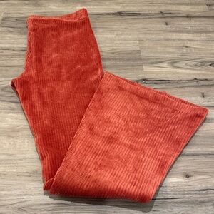 Aerie Orange Corduroy Flare Leggings